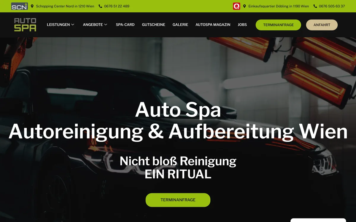 Screenshot der AutoSPA-Website von Devion