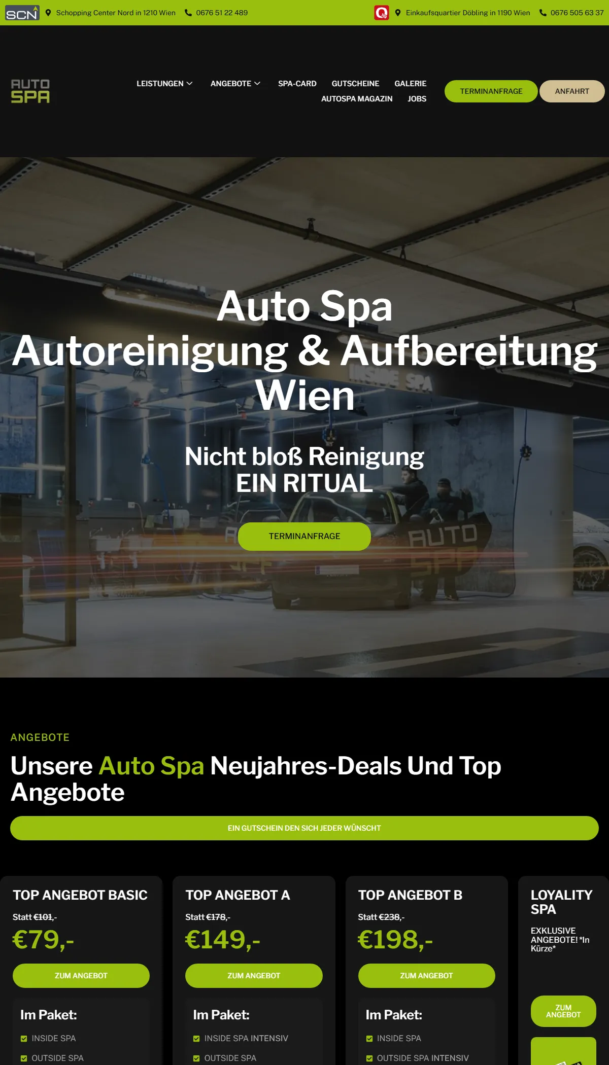Website-Screenshot des Projekts AutoSPA von Devion